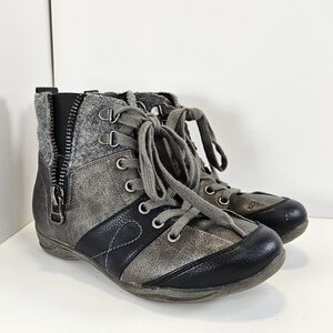 Winter Ankle Boots Side Zip Kids Trendy Cozy Gray Black Taupe Boys Size 5